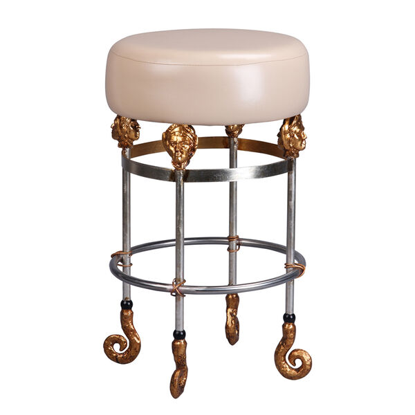 Armory Chrome and Gold 26-Inch Bar Stool, image 1