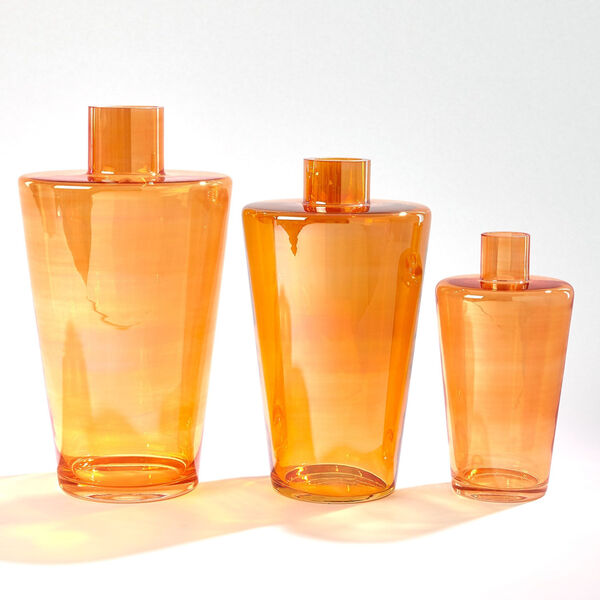 Luster Orange 9-Inch Shoulder Vase, image 3
