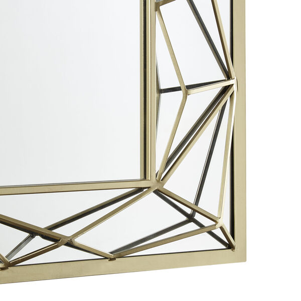 Erika Gold Rectangular Wall Mirror with Metal Geometric Frame, image 5