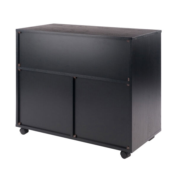 Halifax Black Three-Section Mobile Storage Cabinet, image 6