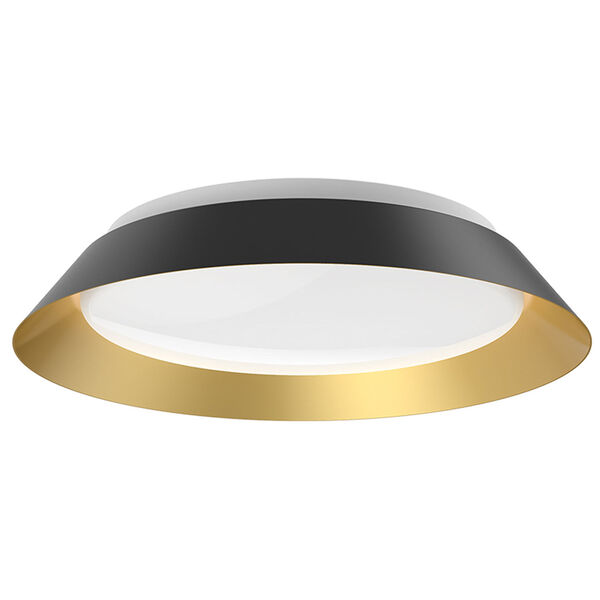 Jasper Black and Gold 14-Inch LED Flush Mount, image 1