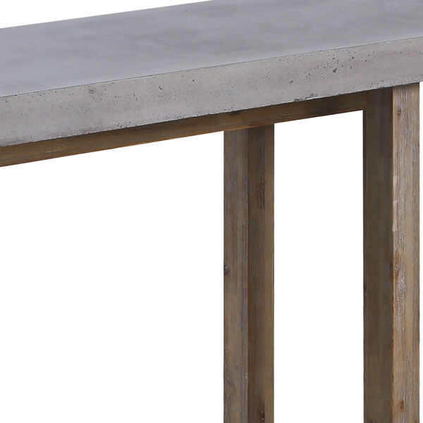 Merrell Polished Concrete and Brushed Silver Console Table, image 4