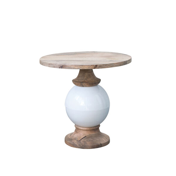Shoreline Mango Wood and Metal Round Pedestal Table, image 1