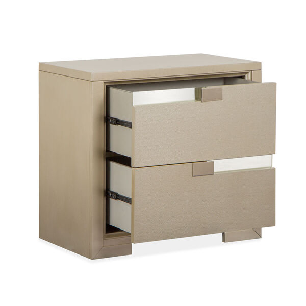 Chantelle Champagne Nightstand with Drawer, image 2