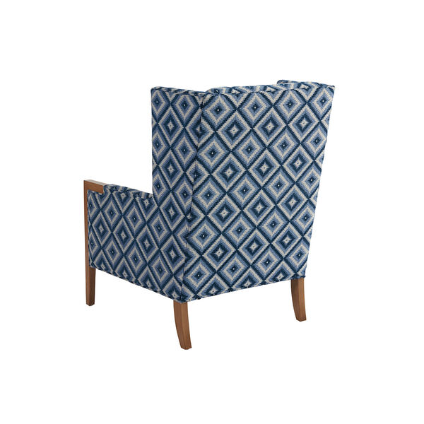 Upholstery Blue Pattern Stratton Wing Chair, image 2