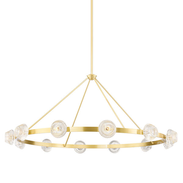 Barclay Aged Brass 12-Light Chandelier, image 1