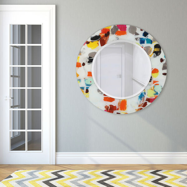 Party Multicolor 48 x 48-Inch Round Beveled Wall Mirror, image 5
