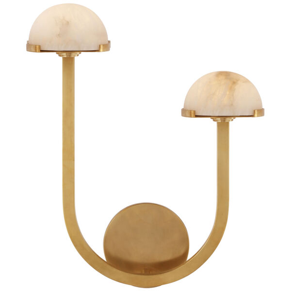 Pedra 15-Inch Asymmetrical Right Sconce in Antique-Burnished Brass with Alabaster by Kelly Wearstler, image 1