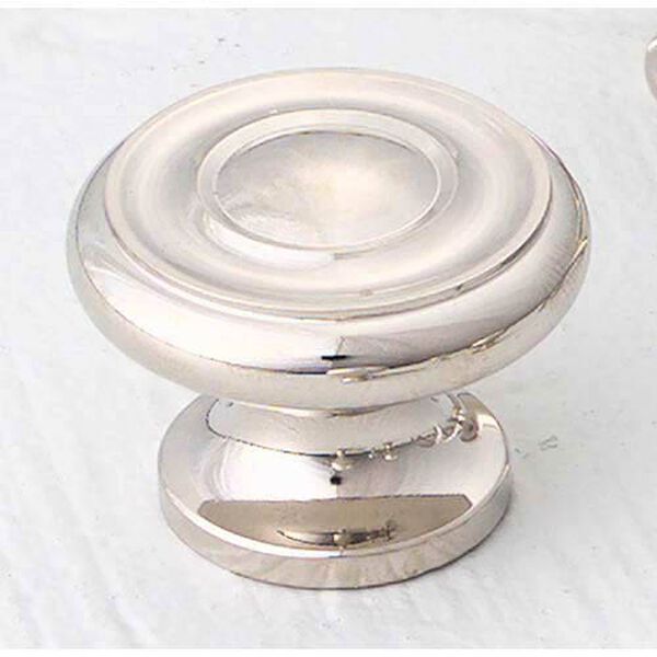 Traditional Designs Polished Nickel Circle Knob, image 1