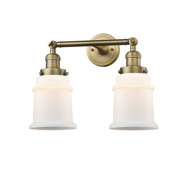 Canton Brushed Brass Two-Light Bath Vanity, image 1