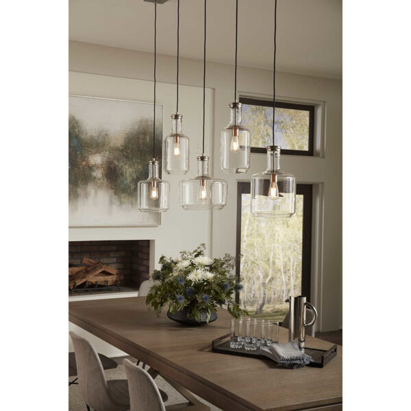 Latrobe Brushed Nickel Seven-Inch One-Light Mini Pendant with Clear Glass, image 3