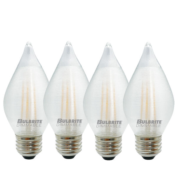Pack of 4 Satin C15 LED Candelabra E26 Dimmable 4W 2700K Spunlite Filament Light Bulb, image 1