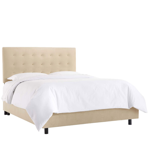 Full Premier Oatmeal 56-Inch Button Bed, image 1