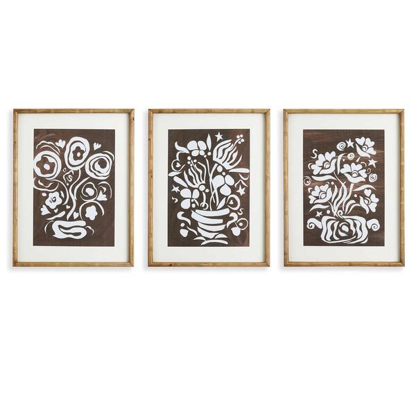 White Brown Dare To Dance Prints Wall Art, Set of Three, image 2
