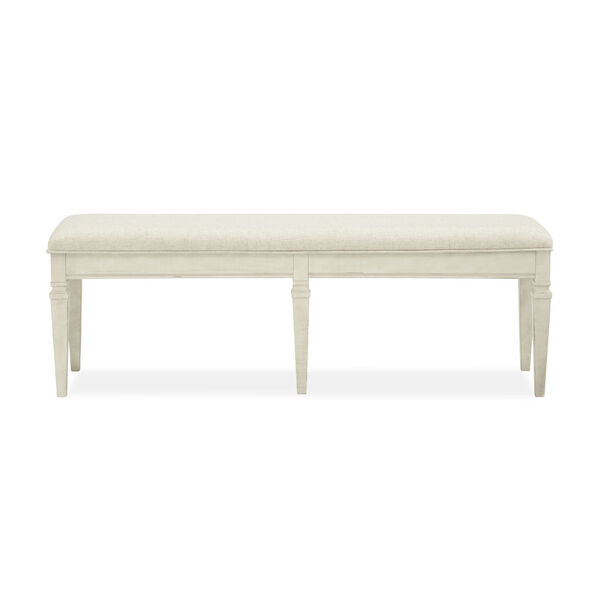 Newport White Bench with Upholstered Seat, image 1