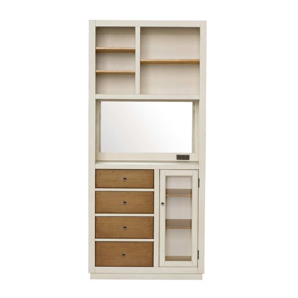 Natural Four Drawer Coffee Bar with Shelve, image 5