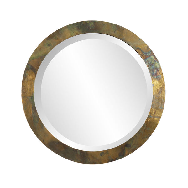 Camou Acid Treated 15-Inch Round Wall Mirror, image 1