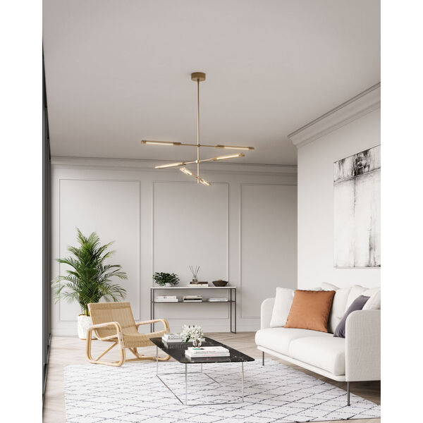 Astrid Six-Light Integrated LED Pendant with Metal Shade, image 2