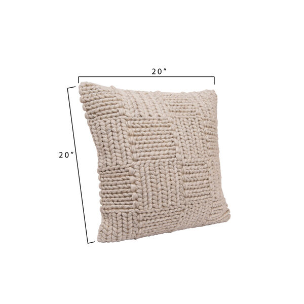 Collected Notions Cream Square Wool Knit Pillow, image 4