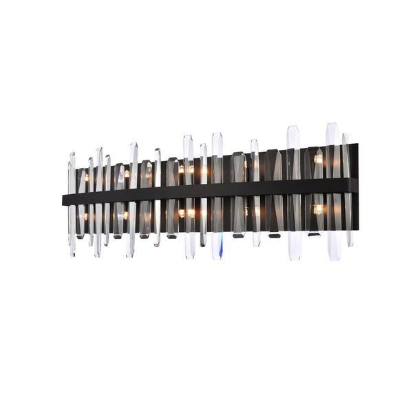 Serena Black and Clear 36-Inch Crystal Bath Sconce, image 3
