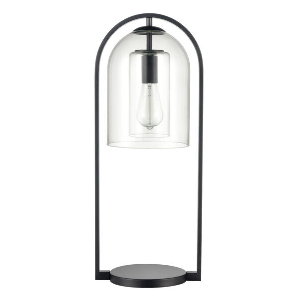 BellJar Matte Black and Clear One-Light Desk Lamp, image 2