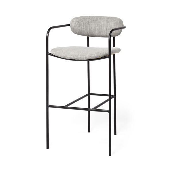 Parker Gray and Black Bar Height Stool - (Open Box), image 1