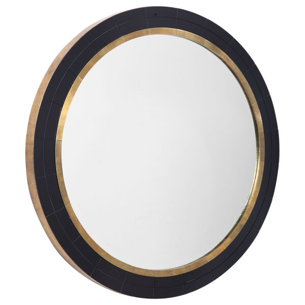 Nayla Black Tiled Round Mirror, image 4