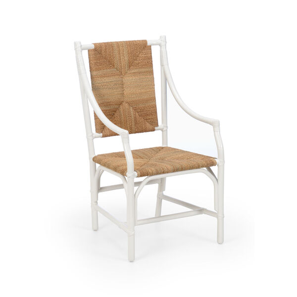 Mecklenburg White and Natural Arm Chair, image 1