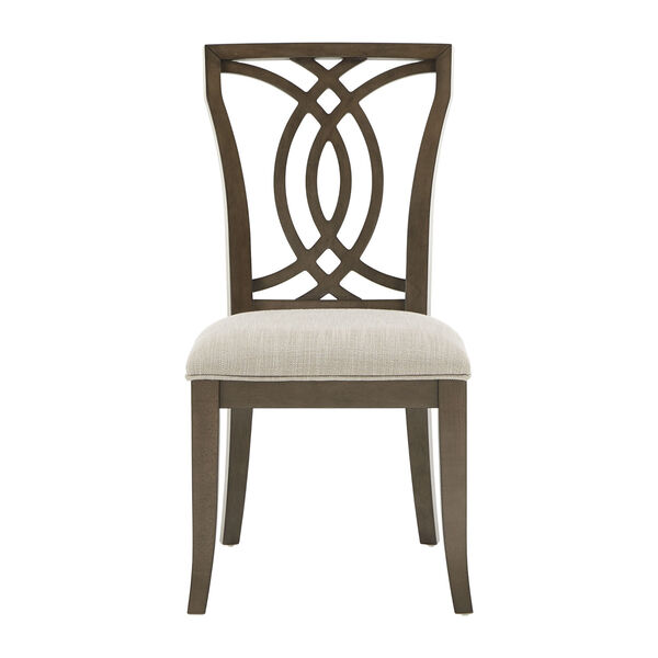 Gloria Dark Walnut and Beige Dining Chair, Set of Two, image 2