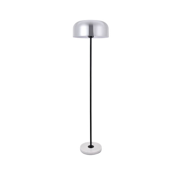 Exemplar Brushed Nickel Black and White 17-Inch One-Light Floor Lamp, image 3