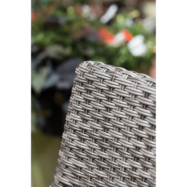 Argento Bar Stool - Argento Resin Wicker - Powder Coated Aluminum Legs - Eggshell White Polyester Cushion, image 2