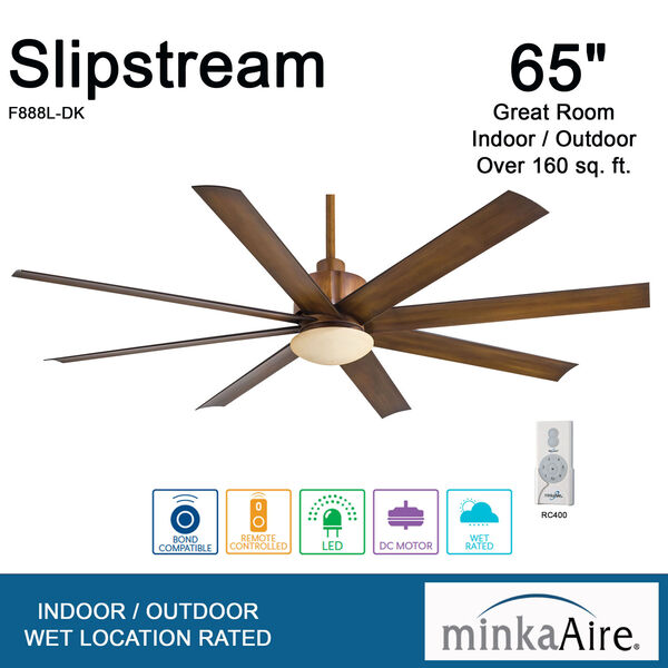 Slipstream Distressed Koa 65-Inch Ceiling Fan, image 7