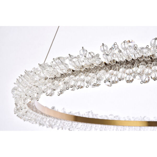 Laurel Gold 34-Inch LED Chandelier with Royal Cut Clear Crystal, image 6