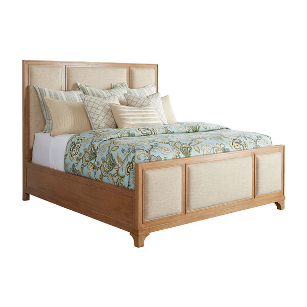 Newport Sandstone and Beige Crystal Cove Upholstered King Panel Bed, image 1