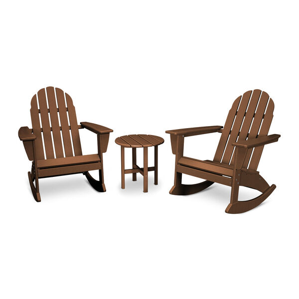 Vineyard Teak Adirondack Rocking Chair Set, 3-Piece, image 1