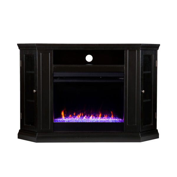 Claremont Black Color Changing Convertible Corner Electric Fireplace, image 2