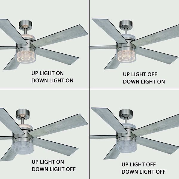 Ashford Brushed Nickel Integrated LED Dual Ceiling Fan with Remote, image 5