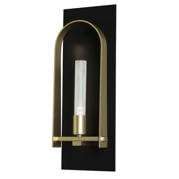 Triomphe Black One-Light Wall Sconce with Frosted Glass, image 3