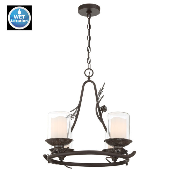 Ponderosa Ridge Weathered Spruce with Silver Highlights Four-Light Chandelier, image 3