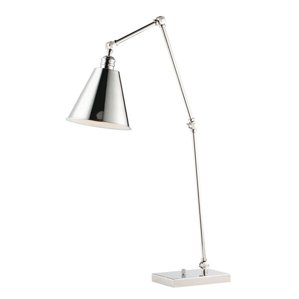 Library Polished Nickel One-Light Table Lamp, image 1
