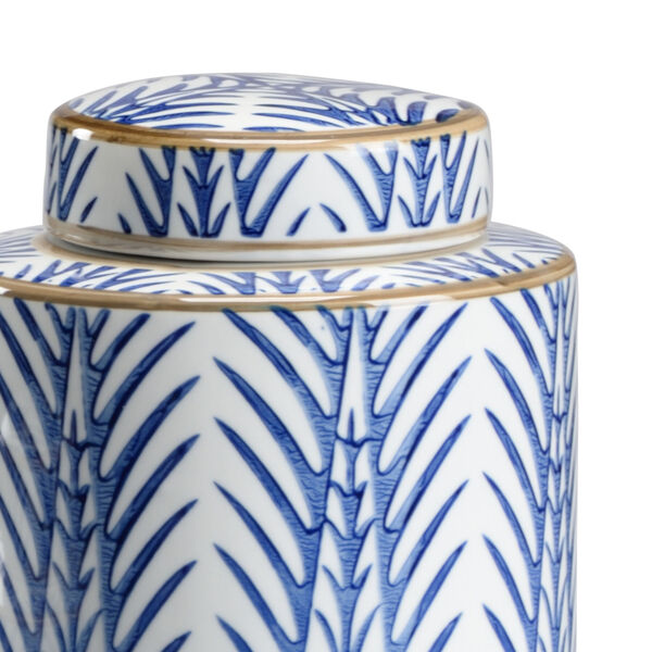 Blue 8-Inch Fronds Canisters, Set of 3, image 2