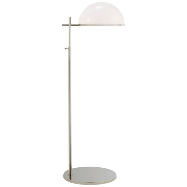 Dulcet Medium Pharmacy Floor Lamp in Polished Nickel with White Glass by Kelly Wearstler, image 1