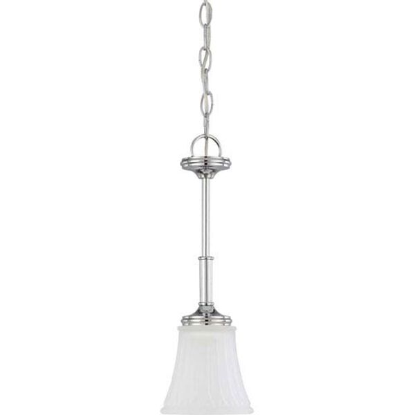Teller Polished Chrome One-Light Pendant with Frosted Etched Glass, image 1