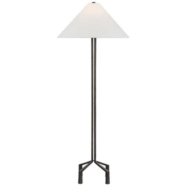 Clifford Aged Iron One-Light Floor Lamp with Linen Shade by Marie Flanigan, image 1