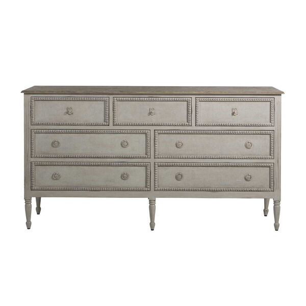 Caroline Antique White and Feather Gray 68-Inch Chest, image 1
