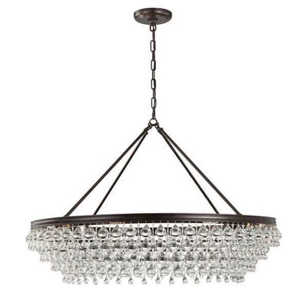 Hopewell Bronze 40-Inch Eight-Light Chandelier with Clear Crystal, image 1
