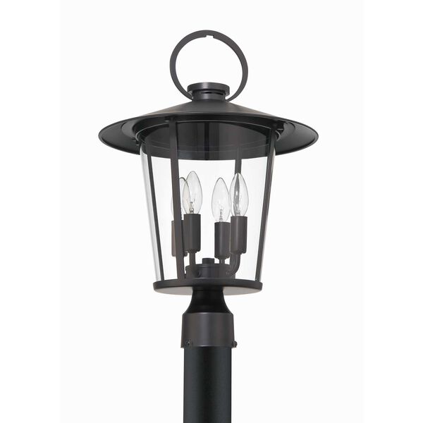 Andover Matte Black Four-Light Outdoor Lantern Post, image 5