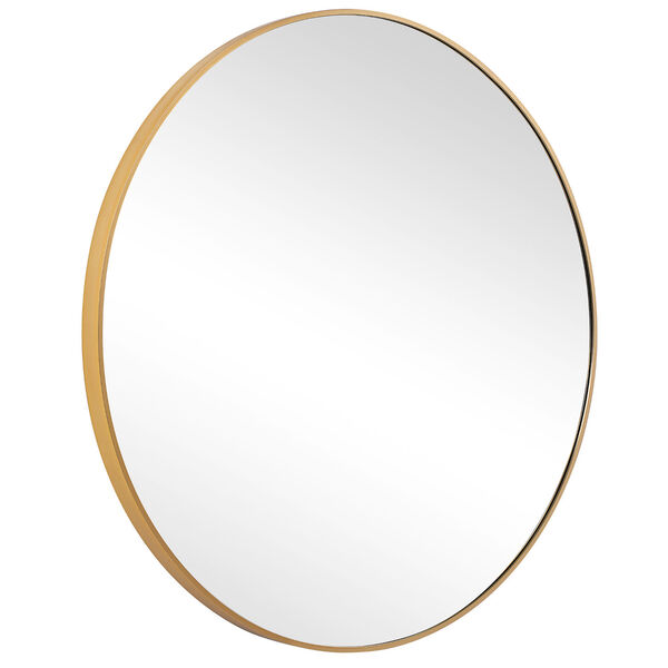 Linden Brushed Gold 34-inch Round Wall Mirror, image 6