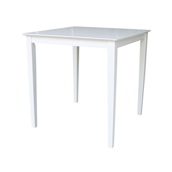 White 36-Inch Counter Height Dining Table with Four X-Back Stool, Set of Five, image 3
