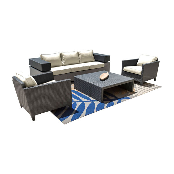 Onyx Outdoor Seating Set with Cushions, 4 Piece, image 2